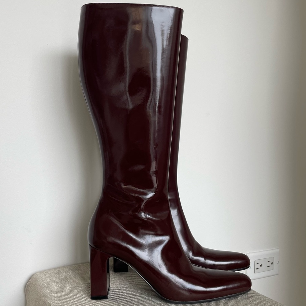 Balenciaga burgundy leather boots SZ 6